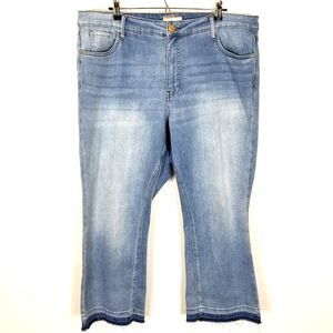 KUT FROM THE KLOTH  Kelsy Ankle Flare Jeans Womens Sz 18W Blue Fab AB Stretch